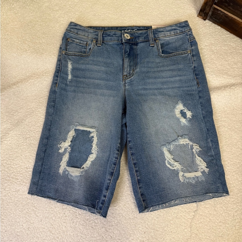 INC mid rise jean shorts 6